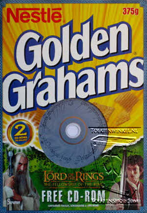 Golden Grahams boxes with cd-roms